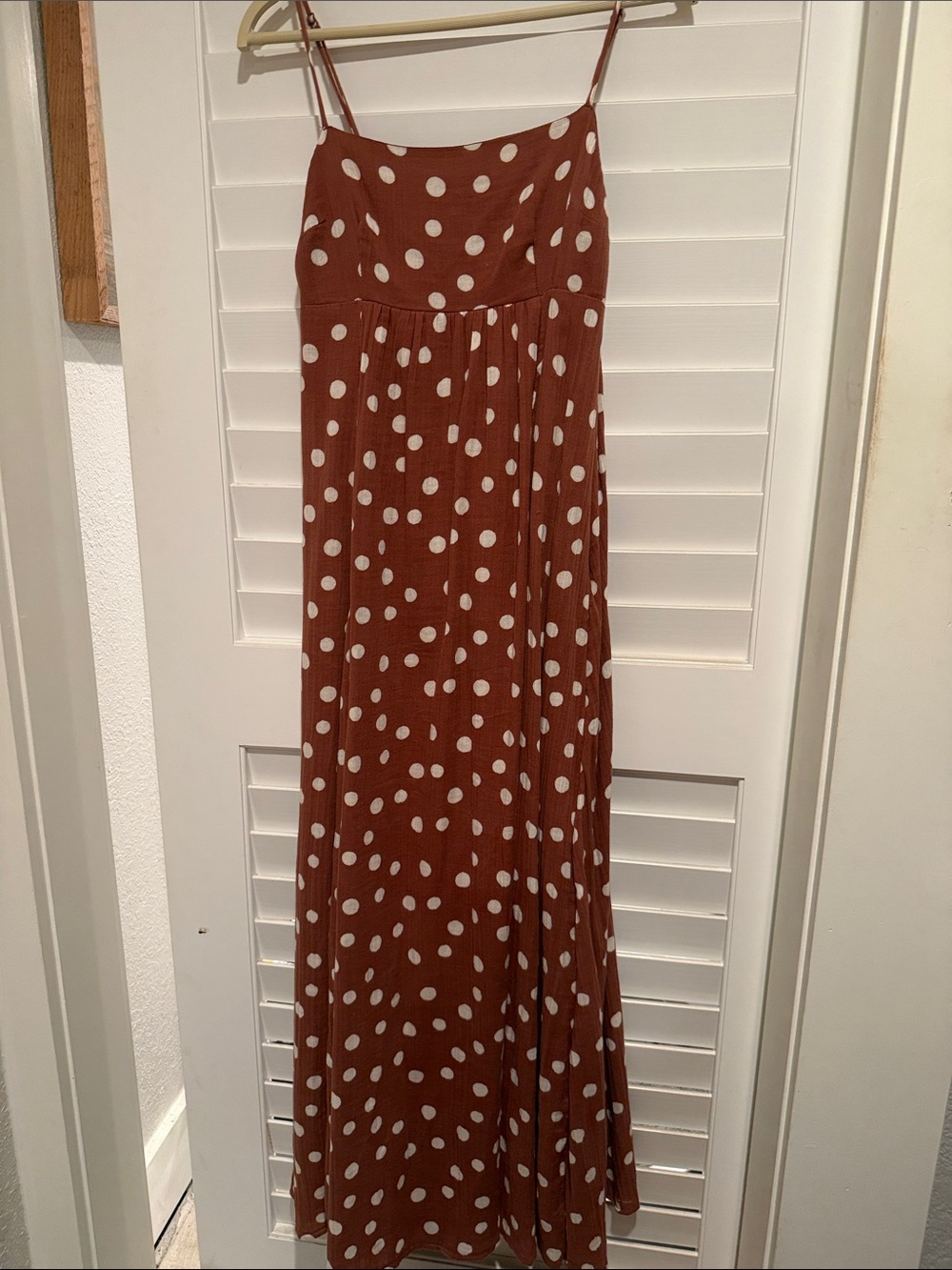 Abercrombie & Fitch Brown Maxi Skirt with White Polka Dots